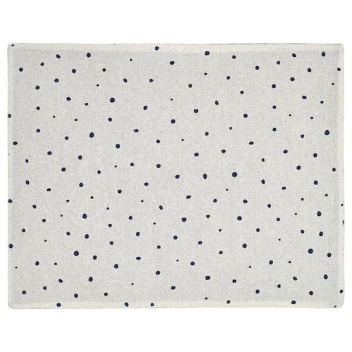 NISSÖGA - Place mat, white/dark blue, 45x35 cm
