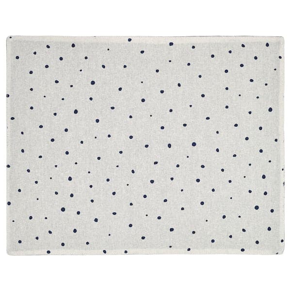 NISSÖGA - Place mat, white/dark blue, 45x35 cm