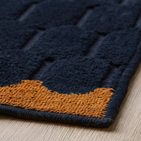 NÖVLING - Rug, low pile, dark blue/yellow-brown, 170x240 cm - best price from Maltashopper.com 20532984