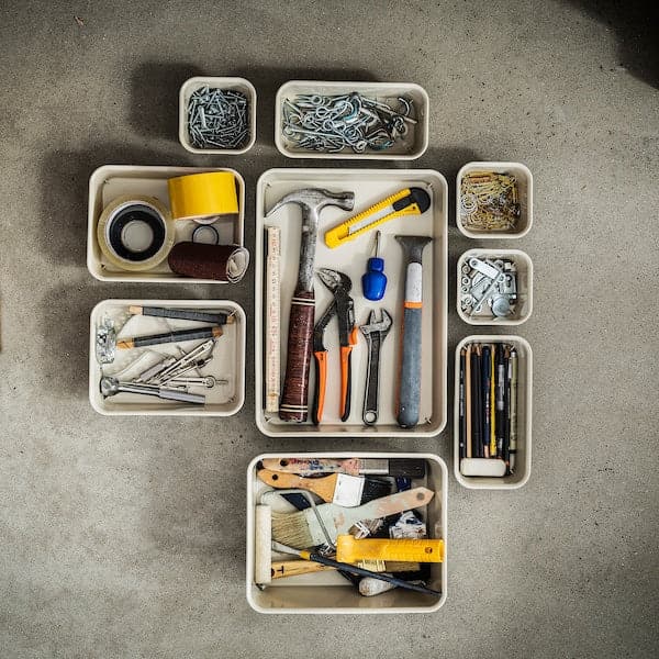 Ikea NOJIG - Organiser, plastic/beige, 15x20x5 cm