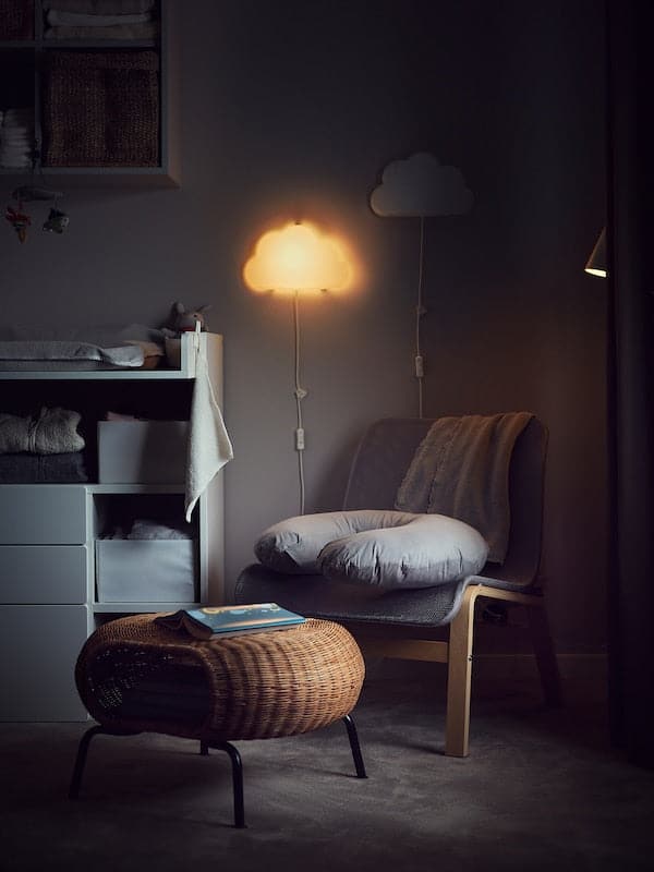 NOLMYRA - Easy chair, birch veneer/grey