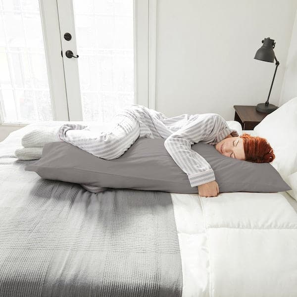 NONNEA - Pillowcase for body pillow, light grey, 40x140 cm , - best price from Maltashopper.com 00539665