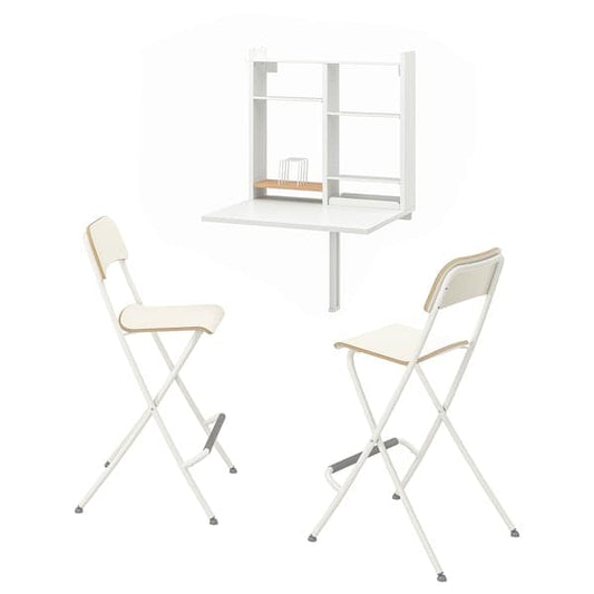 Ikea NORBERG / FRANKLIN - Table and 2 chairs, white/white