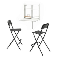 NORBERG / FRANKLIN table and 2 chairs, white/black