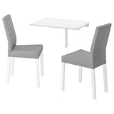 NORBERG / KÄTTIL table and 2 chairs, white/Knisa light grey, 74 cm
