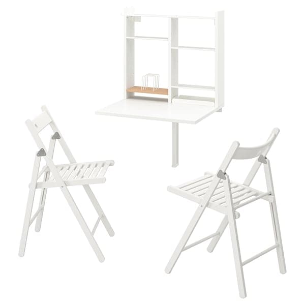 NORBERG / TERJE - Table and 2 chairs, white/white