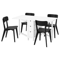 NORDEN / LISABO - Table and 4 chairs, white/black, 26/89/152 cm - best price from Maltashopper.com 39385539