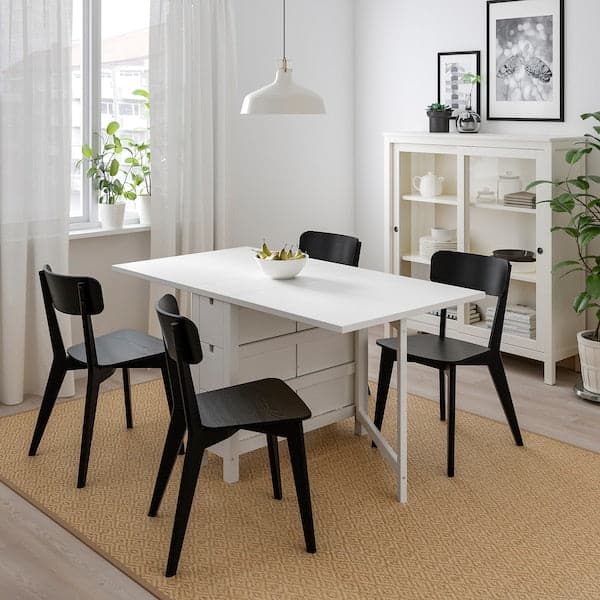 NORDEN / LISABO - Table and 4 chairs, white/black, 26/89/152 cm - best price from Maltashopper.com 39385539