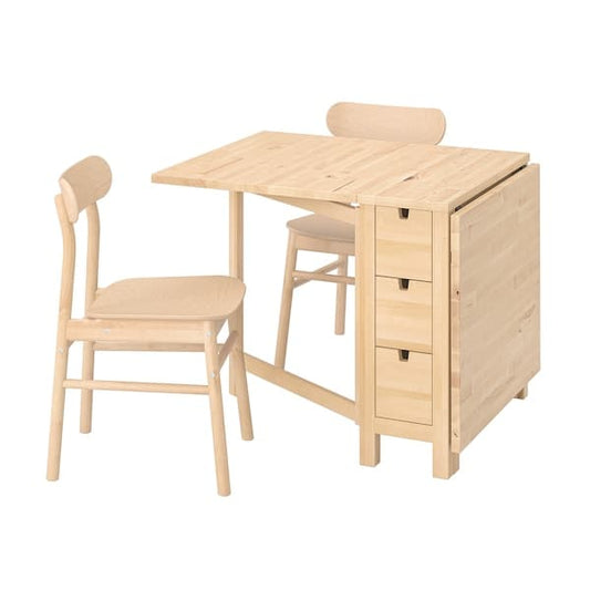 NORDEN / RÖNNINGE - Table and 2 chairs, birch/birch, 26/89/152 cm - best price from Maltashopper.com 99442607