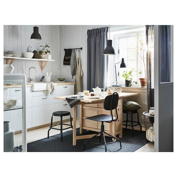 NORDEN - Gateleg table, birch, 26/89/152x80 cm - best price from Maltashopper.com 90423887