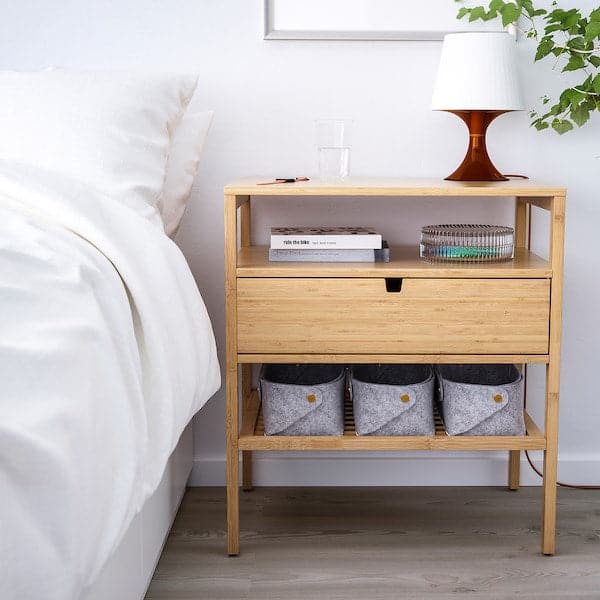 Ikea NORDKISA - Bedside table, bamboo, 60x40 cm ,