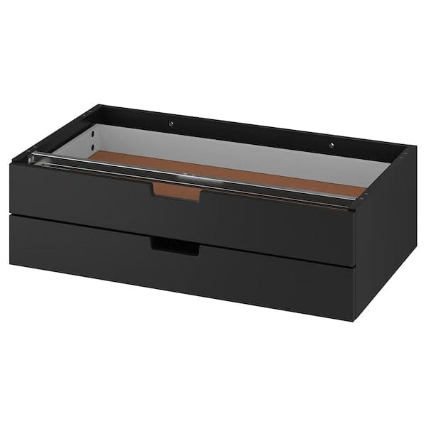 NORDLI - Modular chest of 2 drawers, anthracite, 80x23 cm - best price from Maltashopper.com 90471623