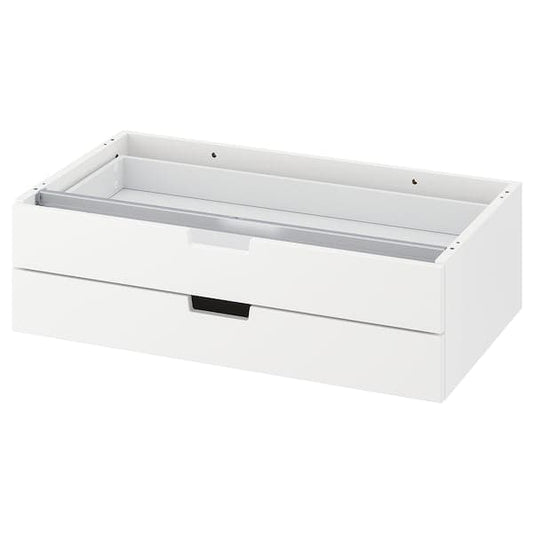 Ikea NORDLI - Modular chest of 2 drawers, white, 80x23 cm