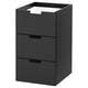 NORDLI modular chest of 3 drawers, anthracite, 40x68 cm