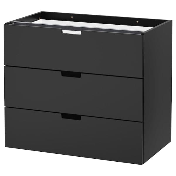 NORDLI - Modular chest of 3 drawers, anthracite, 80x68 cm - best price from Maltashopper.com 40365941