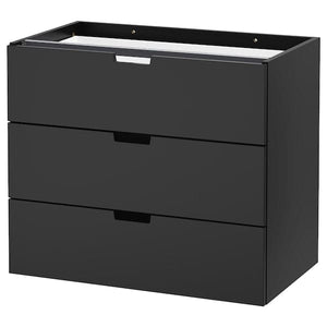 Ikea NORDLI - Modular chest of 3 drawers, anthracite, 80x68 cm