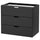 NORDLI modular chest of 3 drawers, anthracite, 80x68 cm