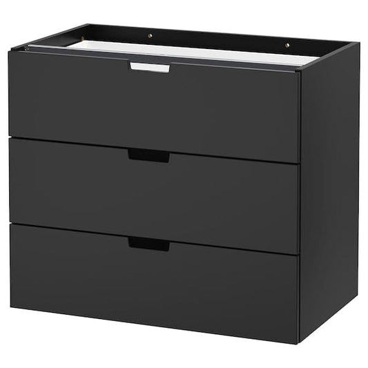 Ikea NORDLI - Modular chest of 3 drawers, anthracite, 80x68 cm