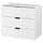 NORDLI modular chest of 3 drawers, white, 80x68 cm
