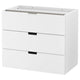 NORDLI modular chest of 3 drawers, white, 80x68 cm