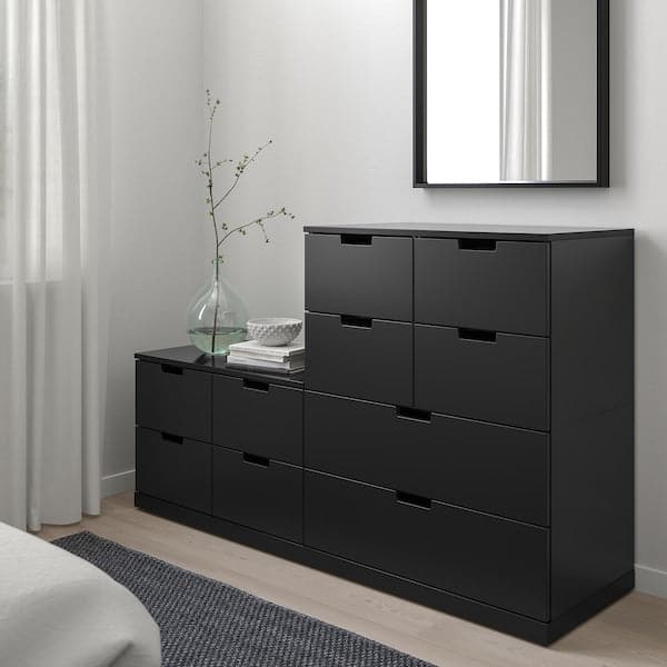 NORDLI - Chest of 10 drawers, anthracite, 160x99 cm - best price from Maltashopper.com 79248041