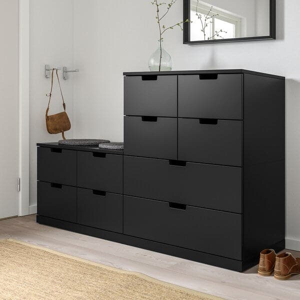 NORDLI - Chest of 10 drawers, anthracite, 160x99 cm - best price from Maltashopper.com 79248041