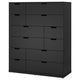 NORDLI chest of 12 drawers, anthracite, 120x145 cm