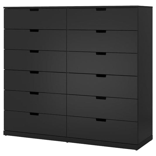 Ikea NORDLI - Chest of 12 drawers, anthracite, 160x145 cm