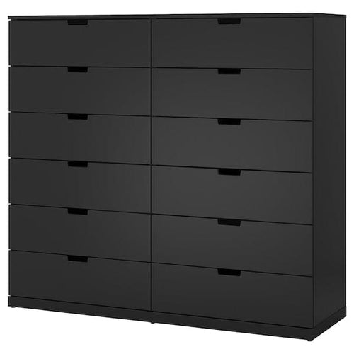 NORDLI - Chest of 12 drawers, anthracite, 160x145 cm