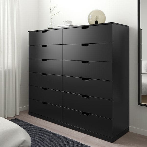 Ikea NORDLI - Chest of 12 drawers, anthracite, 160x145 cm