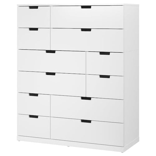 NORDLI - Chest of 12 drawers, white, 120x145 cm
