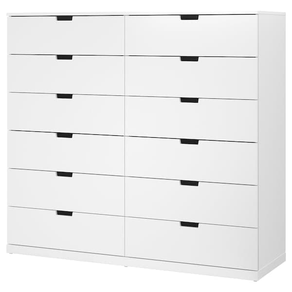 NORDLI - Chest of 12 drawers, white, 160x145 cm - best price from Maltashopper.com 79239490