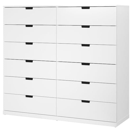 NORDLI - Chest of 12 drawers, white, 160x145 cm