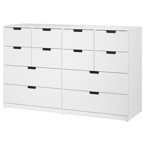 NORDLI - Chest of 12 drawers, white, 160x99 cm