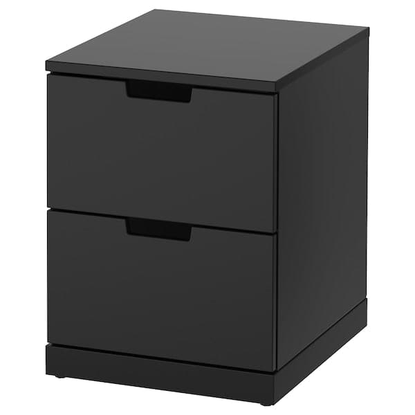 NORDLI - Chest of 2 drawers, anthracite, 40x54 cm - best price from Maltashopper.com 29239831