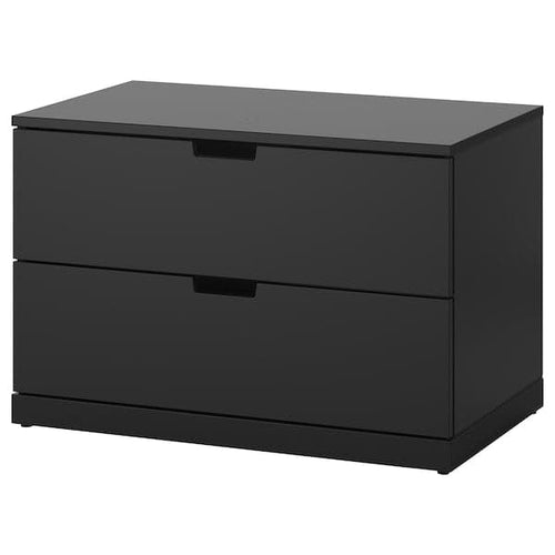 NORDLI - Chest of 2 drawers, anthracite, 80x54 cm