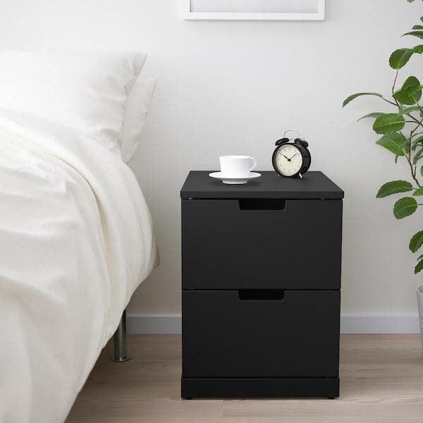 NORDLI - Chest of 2 drawers, anthracite, 40x54 cm - best price from Maltashopper.com 29239831