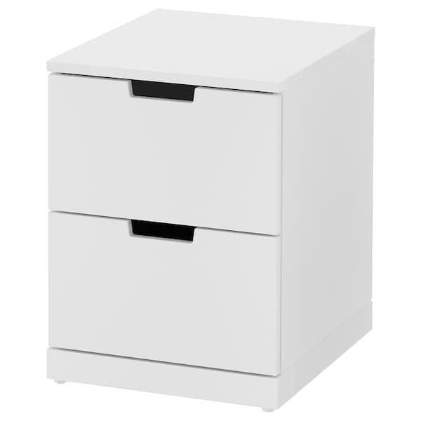 NORDLI - Chest of 2 drawers, white, 40x54 cm - best price from Maltashopper.com 09239827