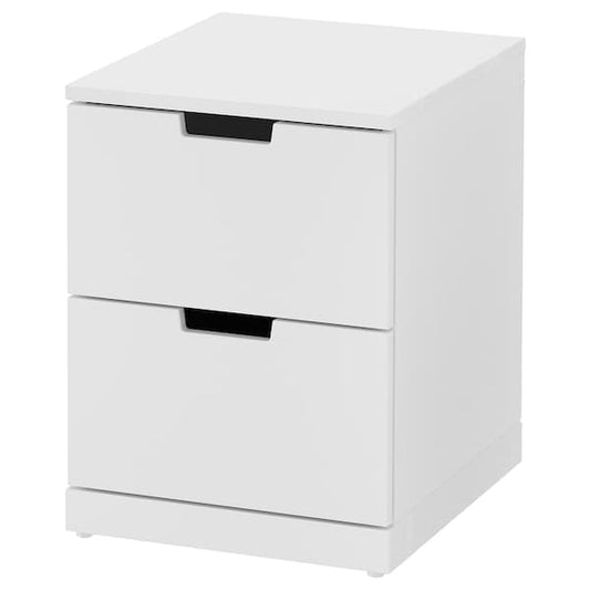 NORDLI - Chest of 2 drawers, white, 40x54 cm - best price from Maltashopper.com 09239827