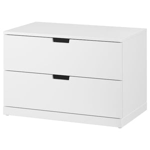 Ikea NORDLI - Chest of 2 drawers, white, 80x54 cm