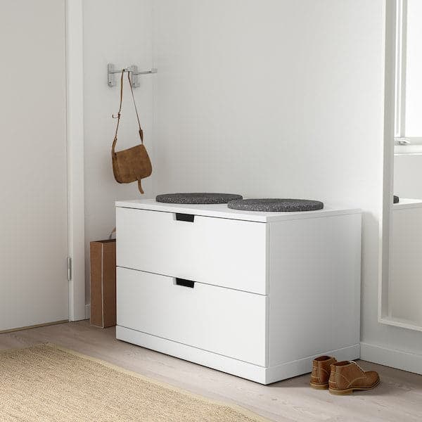 Ikea NORDLI - Chest of 2 drawers, white, 80x54 cm
