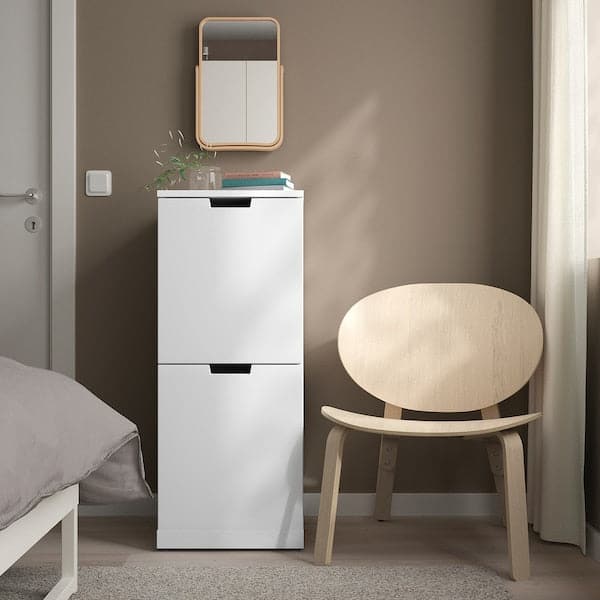 Ikea NORDLI - Chest of 2 drawers, white, 40x99 cm