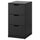 NORDLI - Chest of 3 drawers, anthracite, 40x76 cm