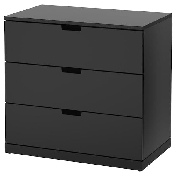 NORDLI - Chest of 3 drawers, anthracite, 80x76 cm - best price from Maltashopper.com 69211694
