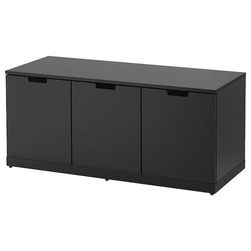 NORDLI - Chest of 3 drawers, anthracite, 120x54 cm