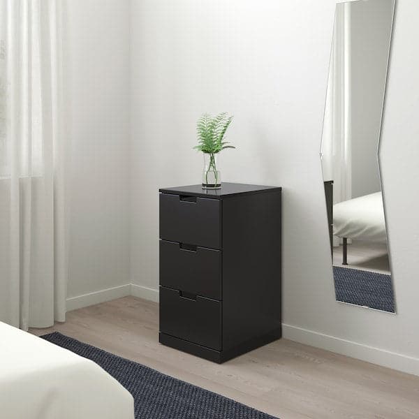 Ikea NORDLI - Chest of 3 drawers, anthracite, 40x76 cm