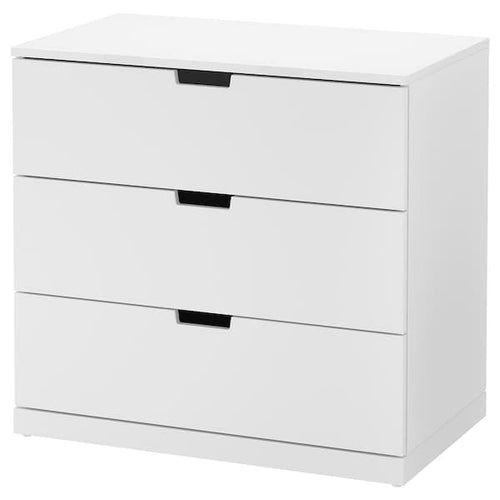 NORDLI - Chest of 3 drawers, white, 80x76 cm
