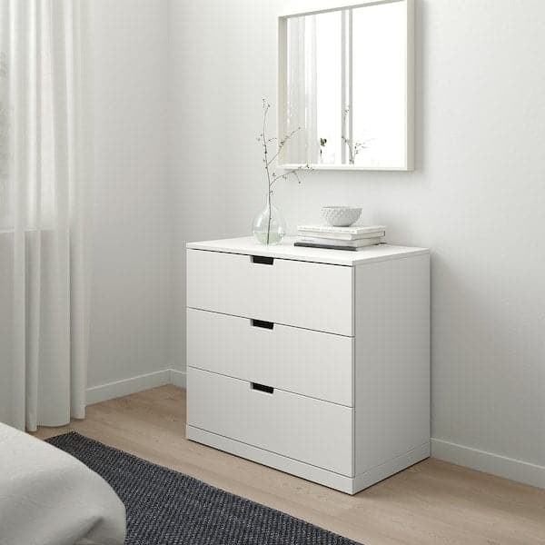 Ikea NORDLI - Chest of 3 drawers, white, 80x76 cm