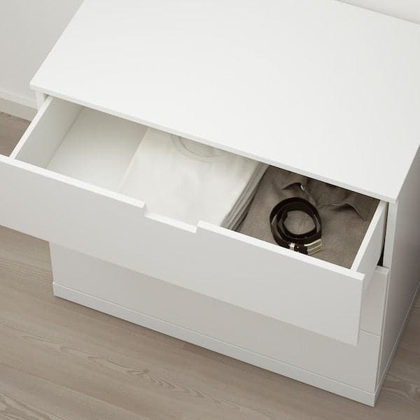 Ikea NORDLI - Chest of 3 drawers, white, 80x76 cm