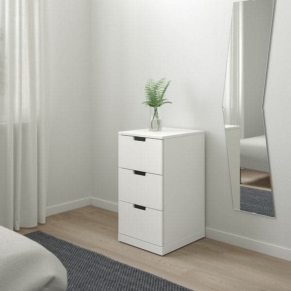 NORDLI - Chest of 3 drawers, white , 40x76 cm - Premium Hardware Accessories from Ikea - Just €168.99! Shop now at Maltashopper.com
